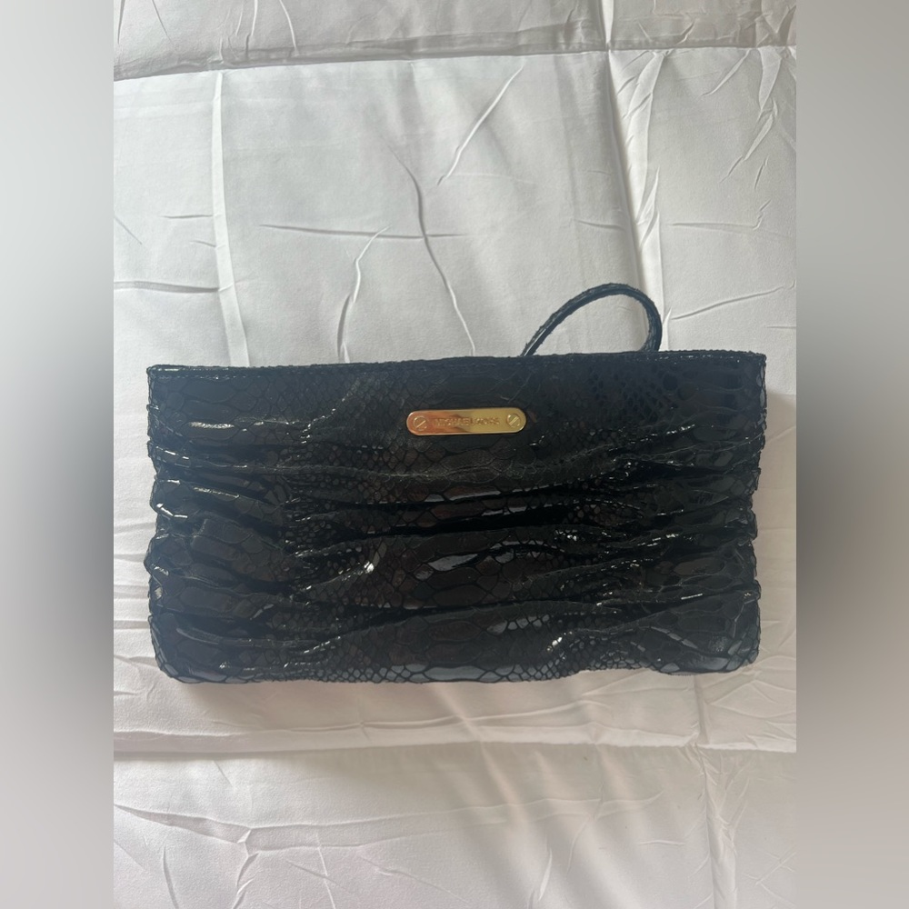 Michael Khors black snake skin cross body bag